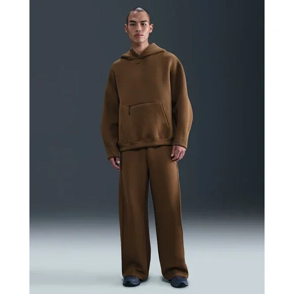 Nike Tech Fleece Hoodie Mens Mosswood Brown Kangaroo Pocket Pullover JAX1059